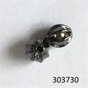 Kugle i sølv oxideret rillet, 6 mm
