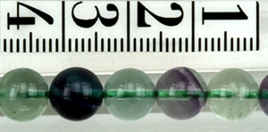 Fluorit 8 mm Rund Glat Mix